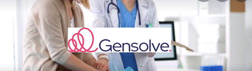 Gensolve Practice Manager logo with medical background image
